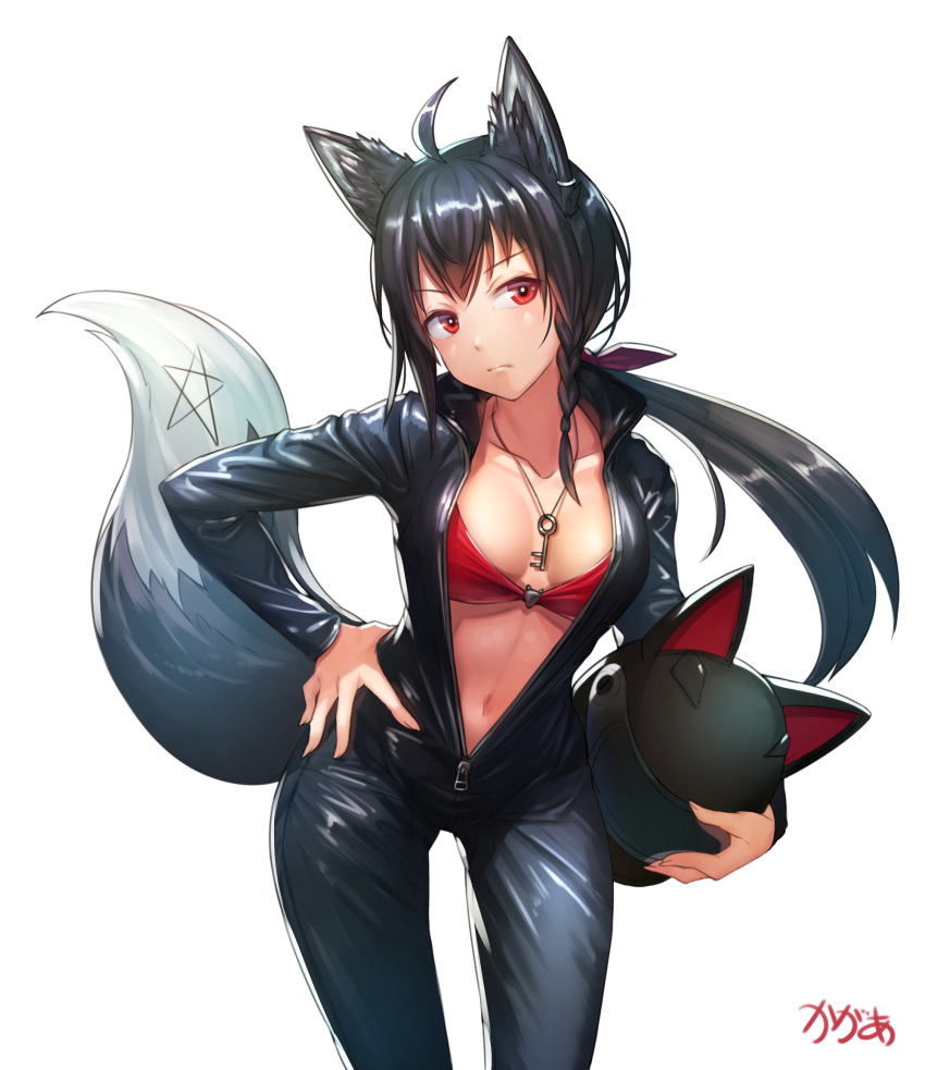 1girl, ahoge, alternate_costume, animal_ears, animal_ears_helmet, arpeggio_kaga, biker_clothes, bikesuit
