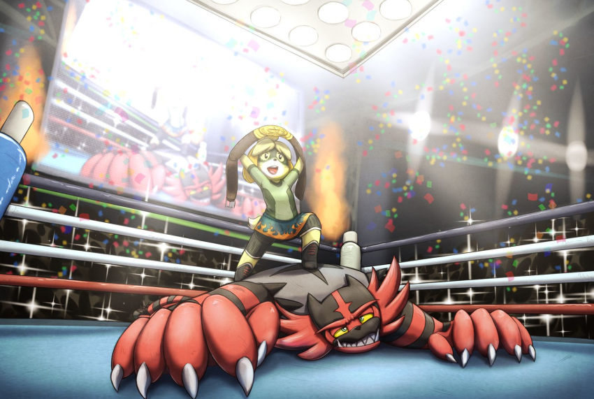 commentary, confetti, creature, doubutsu_no_mori, english_commentary, furry, gen_7_pokemon, highres