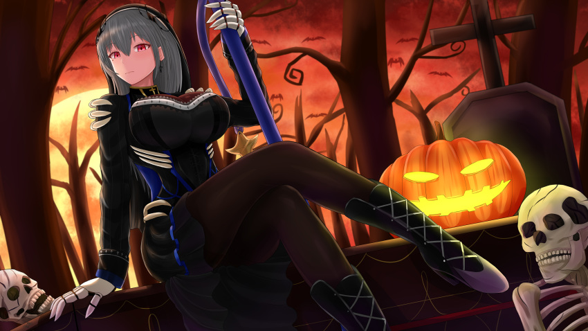 1girl, archstreal, azur_lane, black_corset, black_footwear, boots, breasts, corset