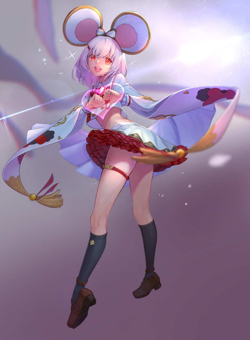 1girl, absurdres, animal_ears, anklet, black_legwear, bow, collared_shirt, crop_top