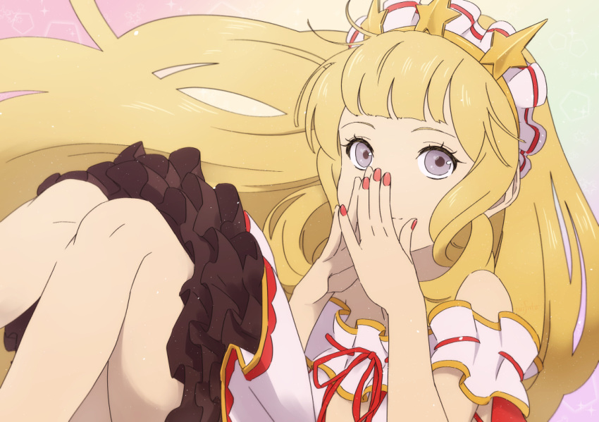 bangs, blonde_hair, cagliostro_(granblue_fantasy), dress, eyebrows, fingernails, granblue_fantasy, hairband