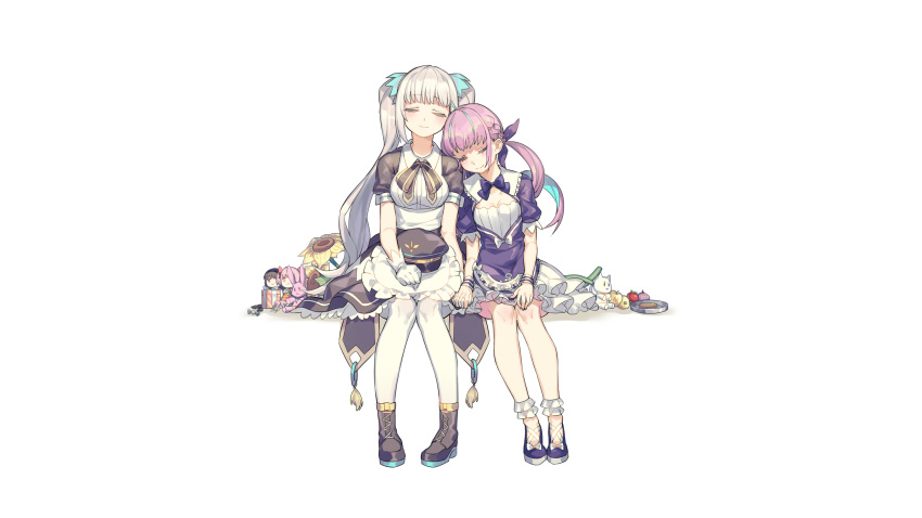 2girls, absurdres, akemi_homura, apple, bow, bowtie, box, candy