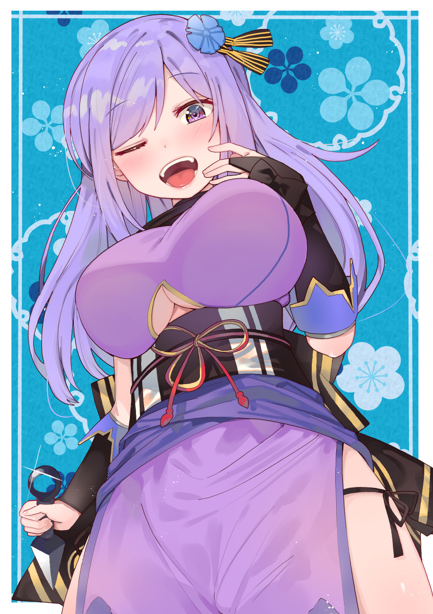 1girl, ;d, absurdres, asano_ruri, asano_sisters_project, bangs, black_panties, black_sash