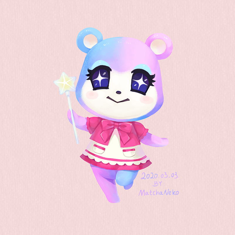 +_+, 1girl, animal_ears, artist_name, bear, bear_ears, beige_background, blue_eyes