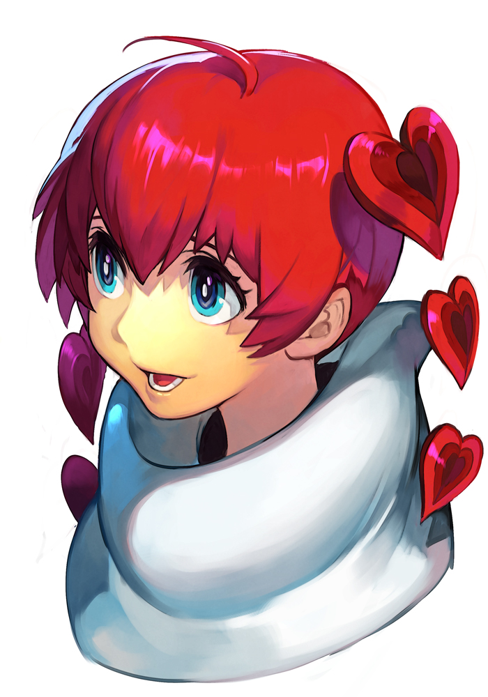 1girl, aqua_eyes, bangs, detached_hair, hair_between_eyes, hankuri, heart, open_mouth