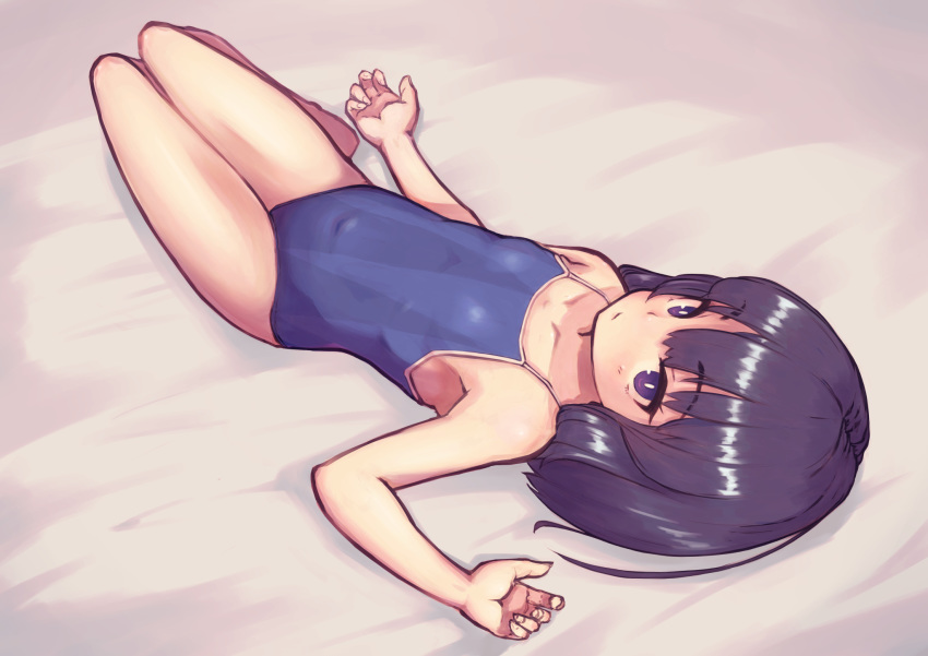 1girl, armpit_crease, bangs, black_hair, collarbone, flat_chest, highres, himeragi_rinze