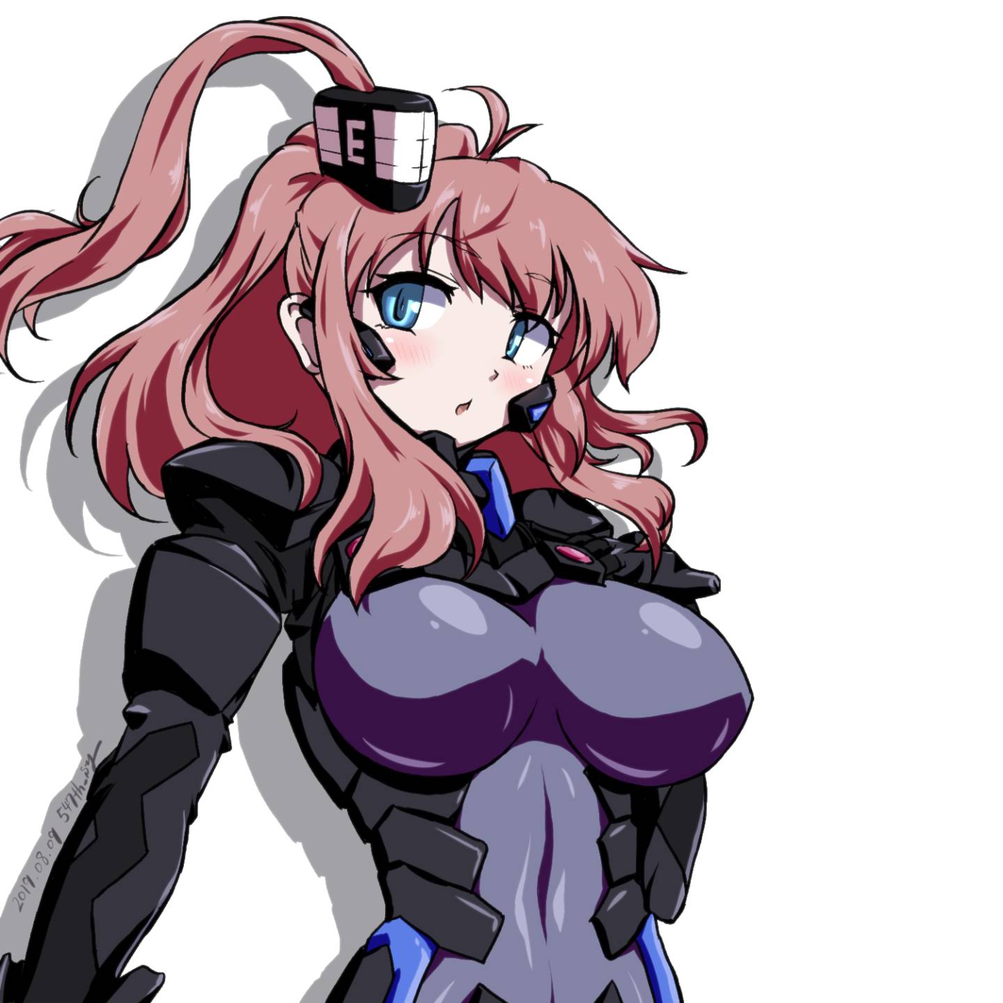 1girl, 547th_sy, battle_effectiveness_award, blue_bodysuit, blue_eyes, bodysuit, breasts, brown_eyes