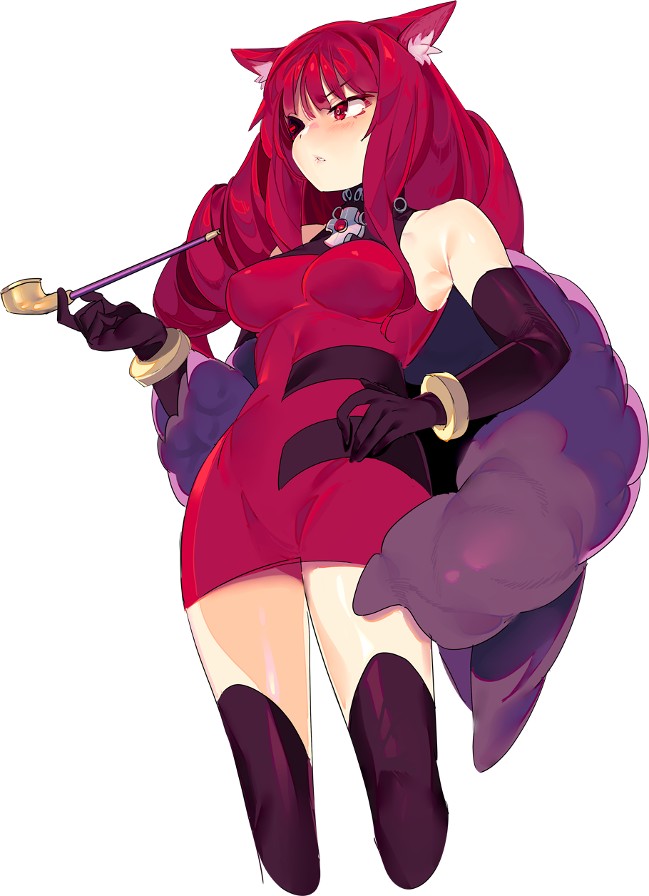 1girl, animal_ear_fluff, animal_ears, bangs, bare_shoulders, black_legwear, bracelet, breasts