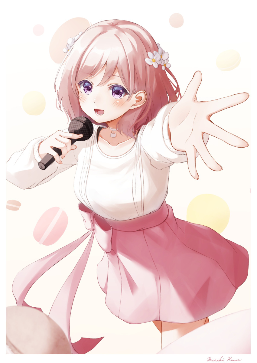 1girl, absurdres, blush, character_name, choker, collarbone, commentary, cowboy_shot