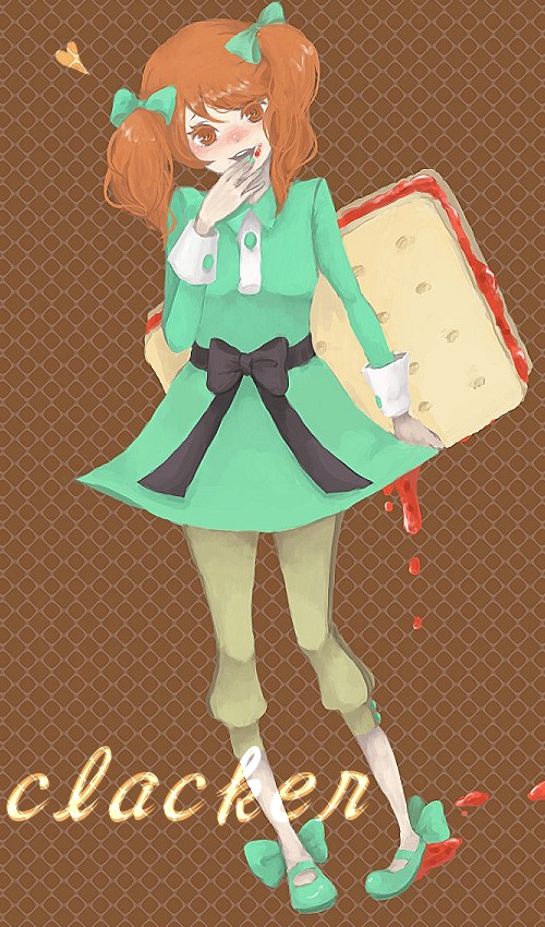 cracker, cracker-chan, crackers, engrish, jam, original, ranguage, ribbon