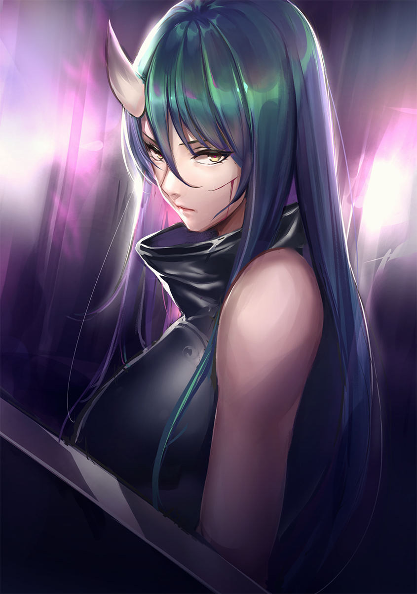 1girl, arknights, armor, black_shirt, bleeding, blood, blood_on_face, breasts