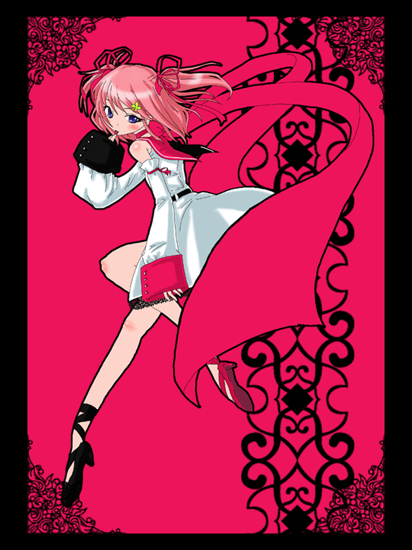 bare_shoulders, detached_sleeves, hokoro, pink_hair, twintails