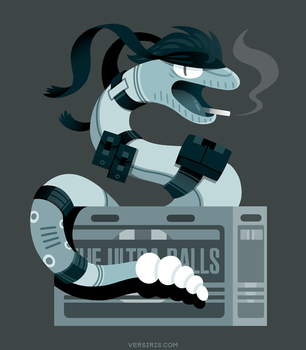 animalization, cigarette, commentary, creature, ekans, english_commentary, full_body, gen_1_pokemon, grey_background, metal_gear_(series), metal_gear_solid, monochrome, no_humans, pokemon, pokemon_(creature), simple_background, smoke, snake, solid_snake, solo, versiris, watermark, web_address