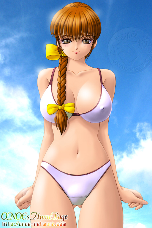 braid, breasts, dead_or_alive, erect_nipples, kasumi, large_breasts, onoe, single_braid