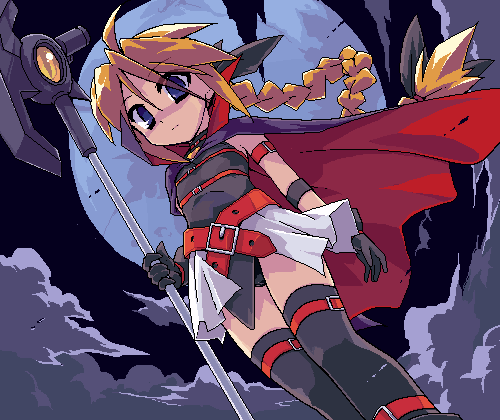 blonde_hair, braid, cape, cosplay, fate_testarossa, fate_testarossa_(cosplay), lowres, mahou_shoujo_lyrical_nanoha
