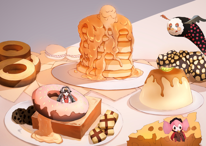 1girl, absurdres, arknights, bangs, black_hair, charlotte_(madoka_magica), chinese_clothes, coat