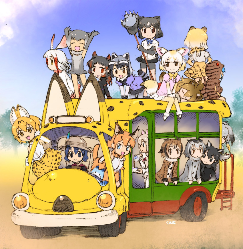 6+girls, :3, alpaca_ears, alpaca_girl, alpaca_suri_(kemono_friends), animal_ears, bangs, bare_legs