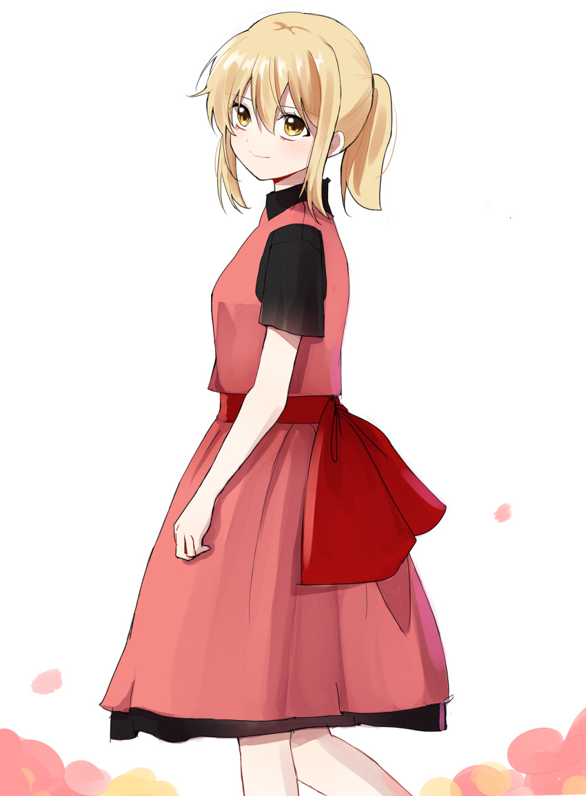 1girl, absurdres, blonde_hair, blush, dress, highres, kasuga_kaya, long_hair