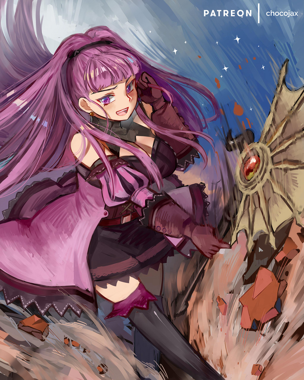 1girl, artist_name, axe, chocojax, dress, earrings, fire_emblem, fire_emblem:_three_houses