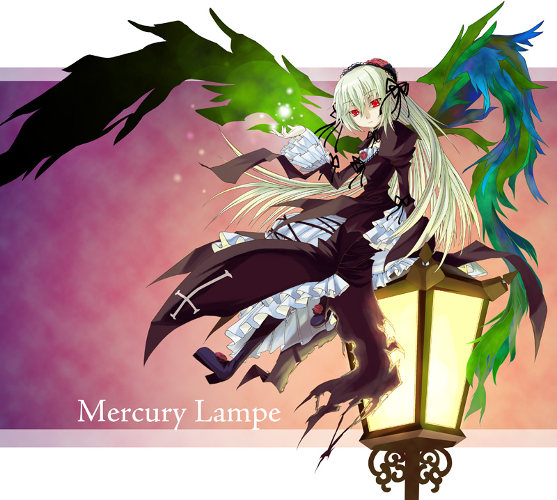 he3, katou_kouki, lamp, lolita_fashion, long_hair, red_eyes, rororo, rozen_maiden