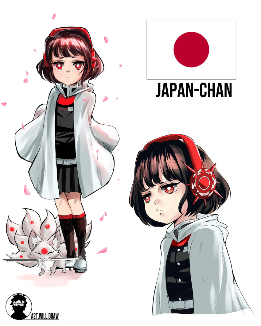 1girl, a2twilldraw, animal, artist_name, bangs, belt, belt_buckle, black_hair