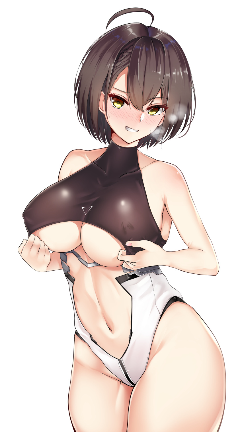 1girl, absurdres, adjusting_clothes, adjusting_leotard, ahoge, azur_lane, baltimore_(azur_lane), bangs