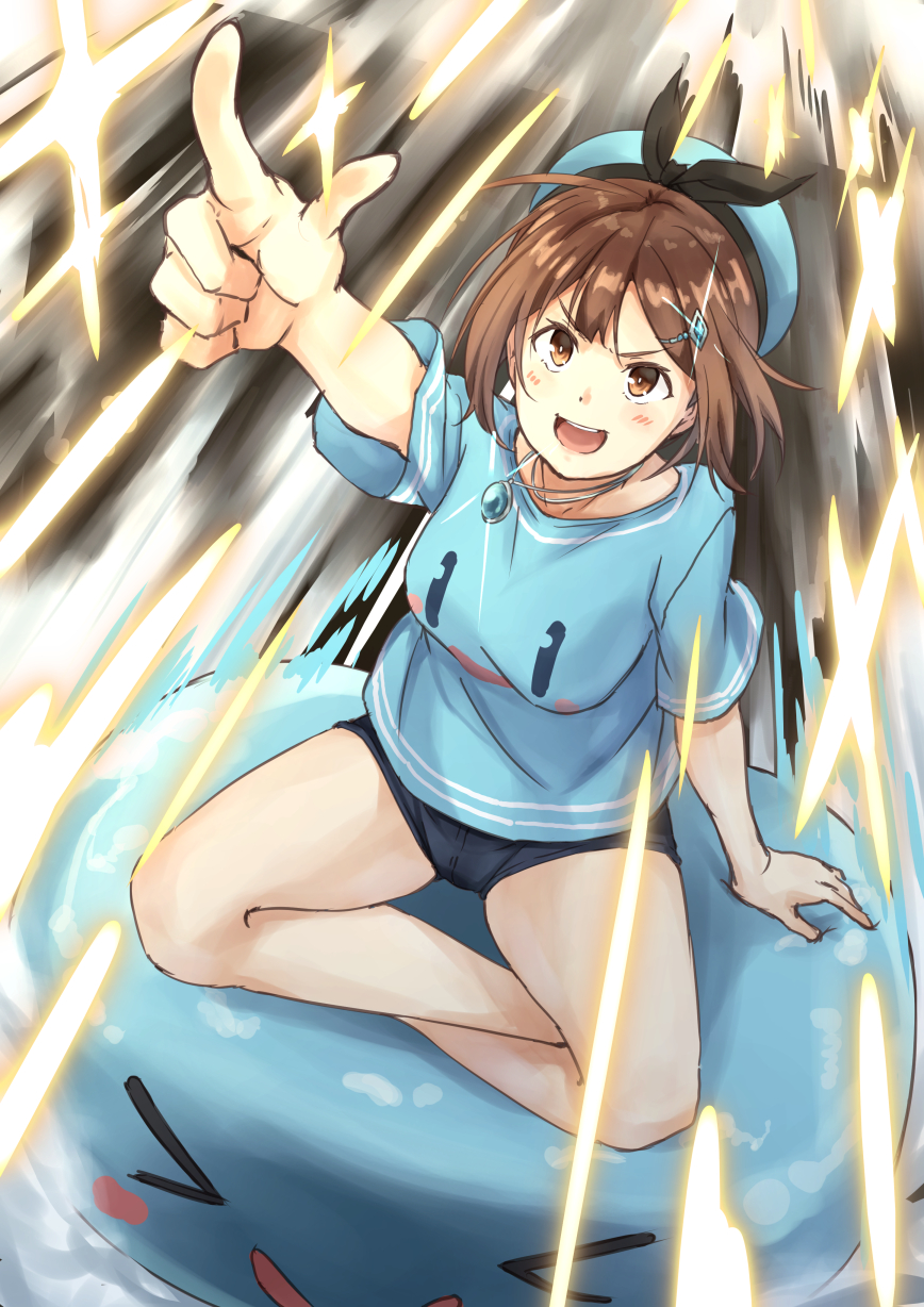 >_<, 1105suwako, 1girl, alternate_costume, arm_support, arm_up, atelier_(series), atelier_ryza