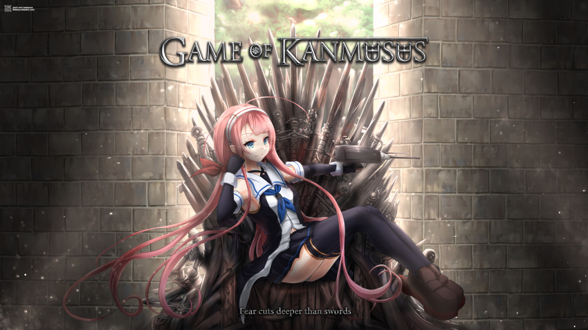 1girl, absurdres, ahoge, asymmetrical_bangs, bangs, belt, black_gloves, black_legwear