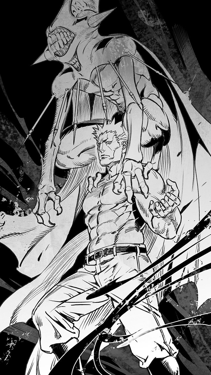 1boy, akakokko_(niro_azarashi), benjamin_hui_go_rui, greyscale, highres, hunter_x_hunter, monochrome