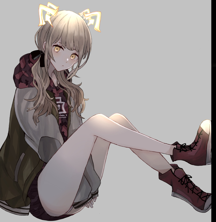 1girl, akitama2727, animal_ears, bangs, bare_legs, black_border, black_bow, blonde_hair
