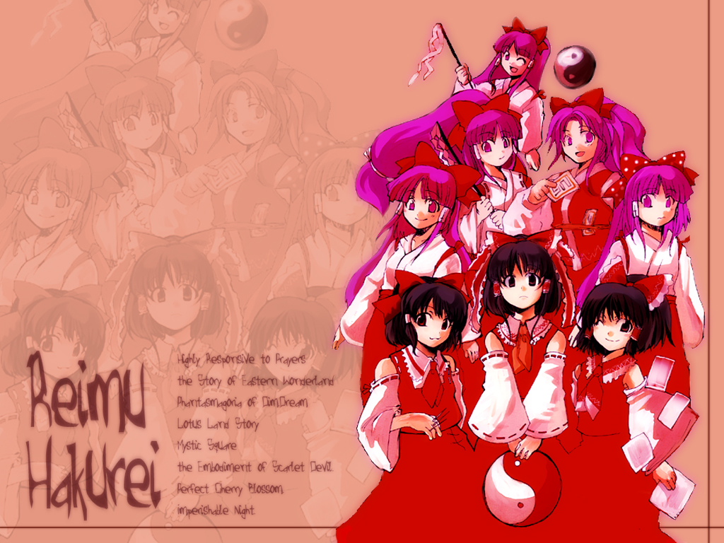 character_name, evolution, hair_tubes, hakurei_reimu, hakurei_reimu_(pc-98), japanese_clothes, miko, multiple_persona