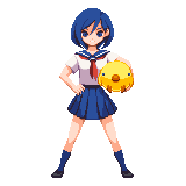 1girl, animal, bangs, bird, black_footwear, blue_eyes, blue_footwear, blue_hair