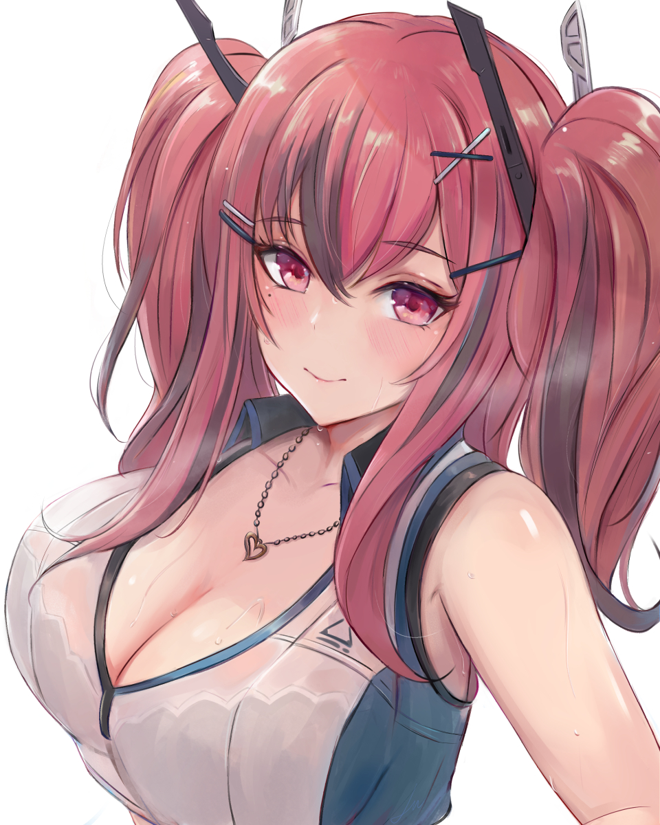 1girl, azur_lane, bangs, black_bra, black_hair, blush, bra, breasts
