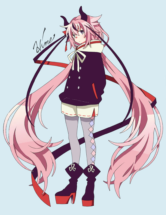 1other, argyle_print, asaiasa0, black_jacket, blue_eyes, boots, character_name, collar