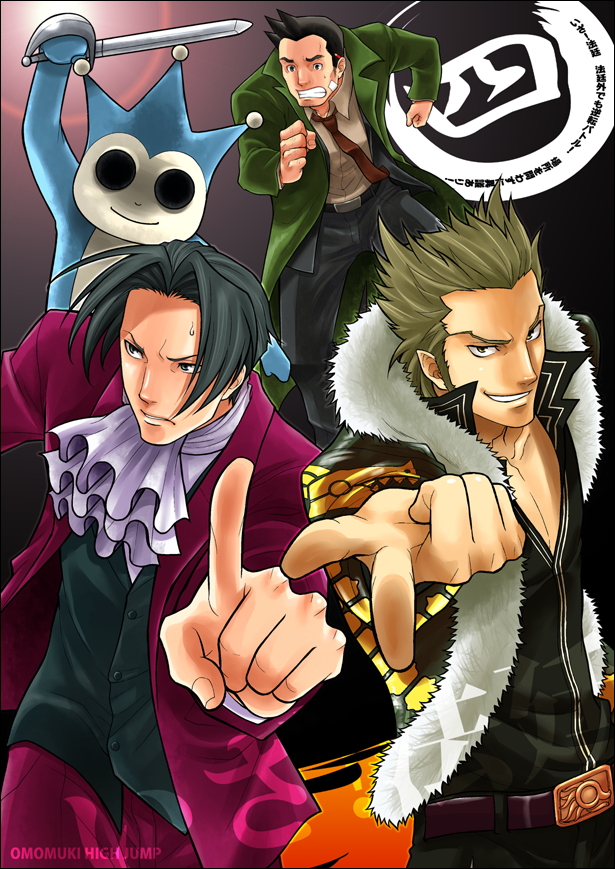 gyakuten_kenji, gyakuten_saiban, itonokogiri_keisuke, mitsurugi_reiji, proto_taiho, rou_shiryuu