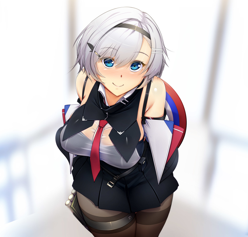 1girl, absurdres, amagasahigasa, armpit_crease, arms_behind_back, azur_lane, bangs, bare_shoulders