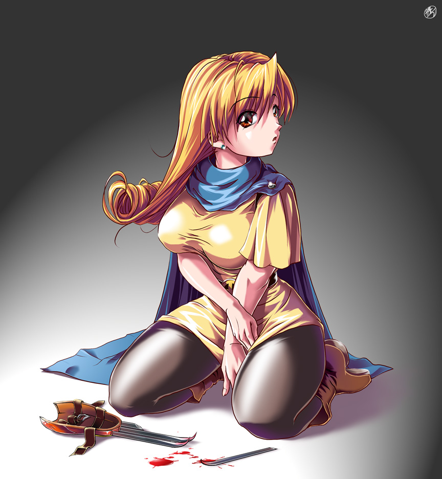alena_(dq4), blood, cape, claws, dragon_quest, dragon_quest_iv, dress, mujoh