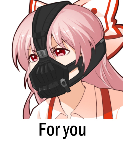 1girl, bane, bane_(cosplay), bangs, batman_(series), bow, chinese_commentary, commentary_request
