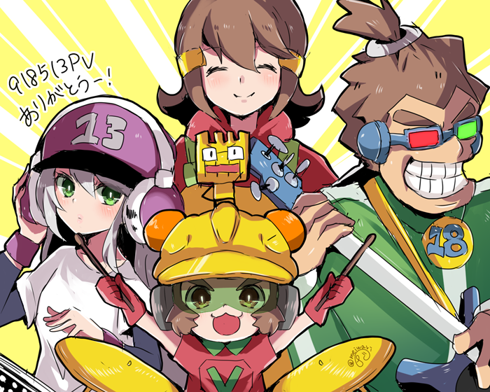 13-amp, 18-volt, 5-volt, 9-volt, :3, breasts, brown_eyes, brown_hair