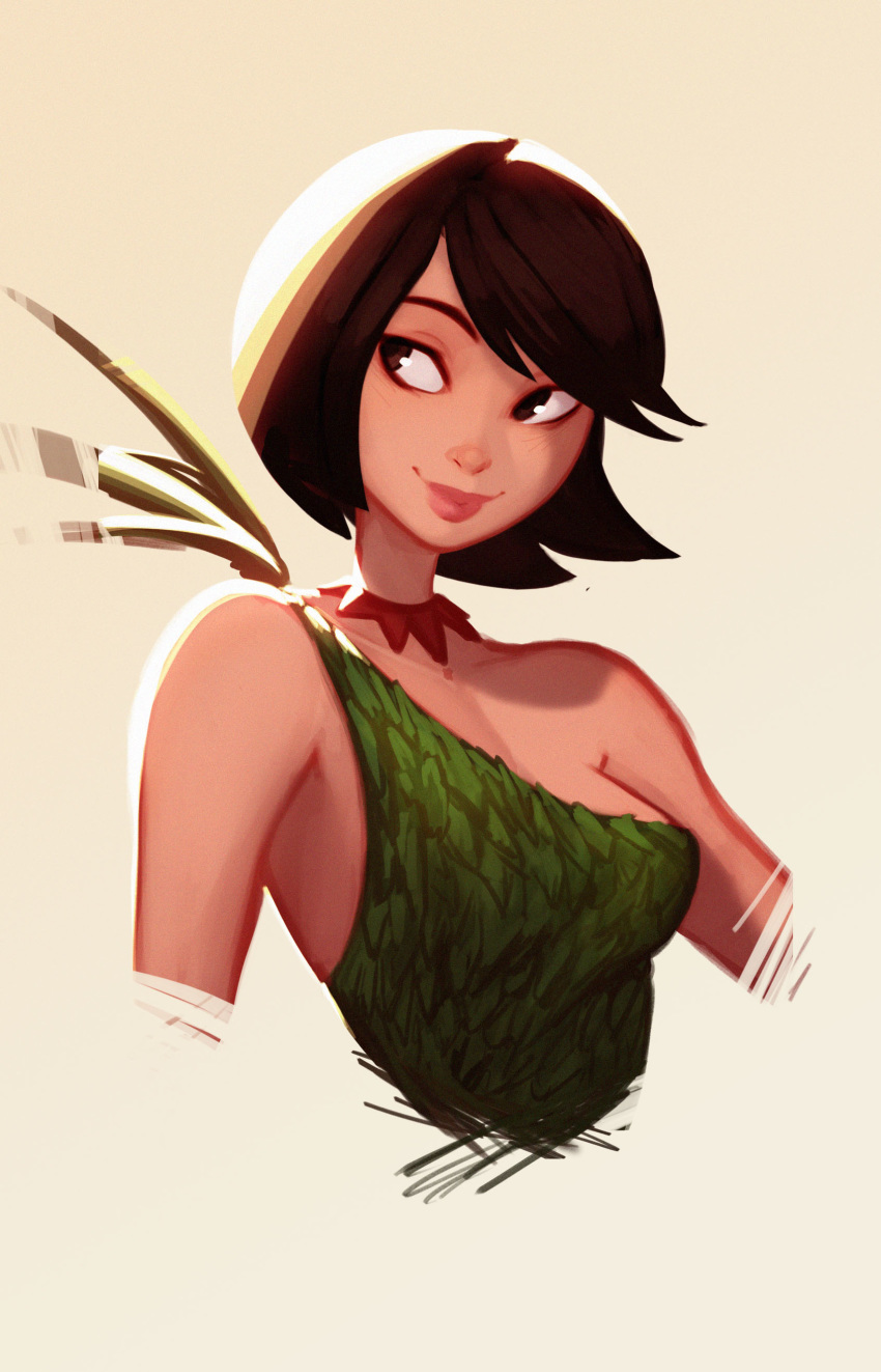 absurdres, ashi_(samurai_jack), bangs, black_hair, bob_cut, breasts, brown_eyes, carlos_eduardo
