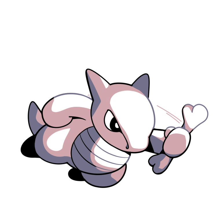 black_eyes, bone, commentary, creature, english_commentary, full_body, gen_1_pokemon, holding