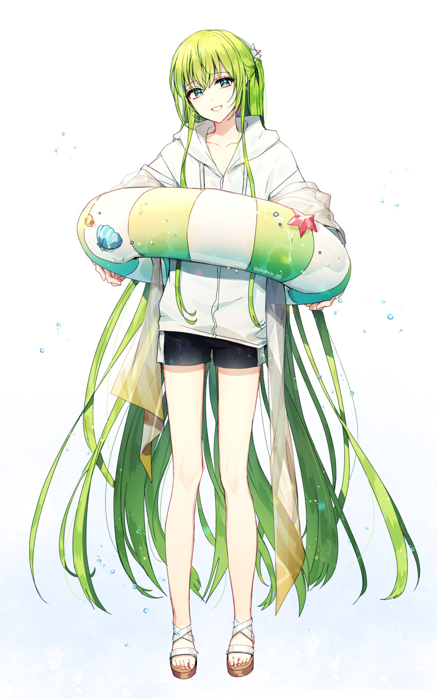 1other, absurdres, alternate_costume, bangs, black_shorts, collarbone, ede, enkidu_(fate/strange_fake)