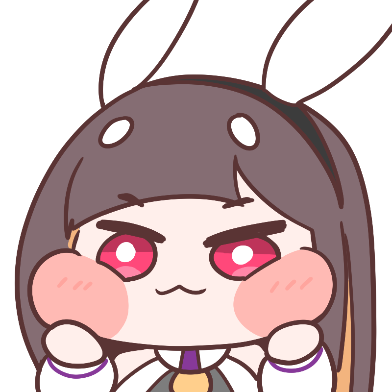 1girl, :3, animal_ears, blush_stickers, brown_hair, cheek_squash, chibi, diyap_(style)