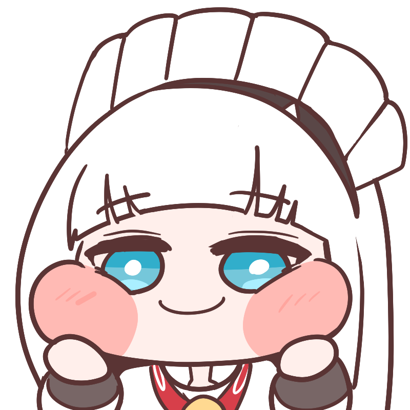 1girl, blue_eyes, blush_stickers, cheek_squash, chef_uniform, chibi, diyap_(style), dress