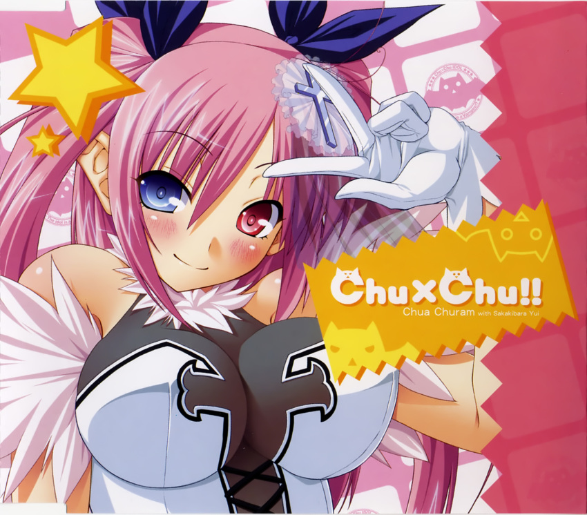 breasts, chu_chu_idol, chu_x_chu_idol, chua_churam, cross, fangs, gloves, hair_ornament
