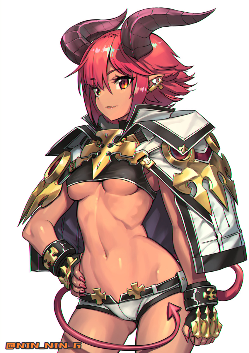 1girl, ass_visible_through_thighs, bangs, breasts, cape, character_request, crop_top, cross