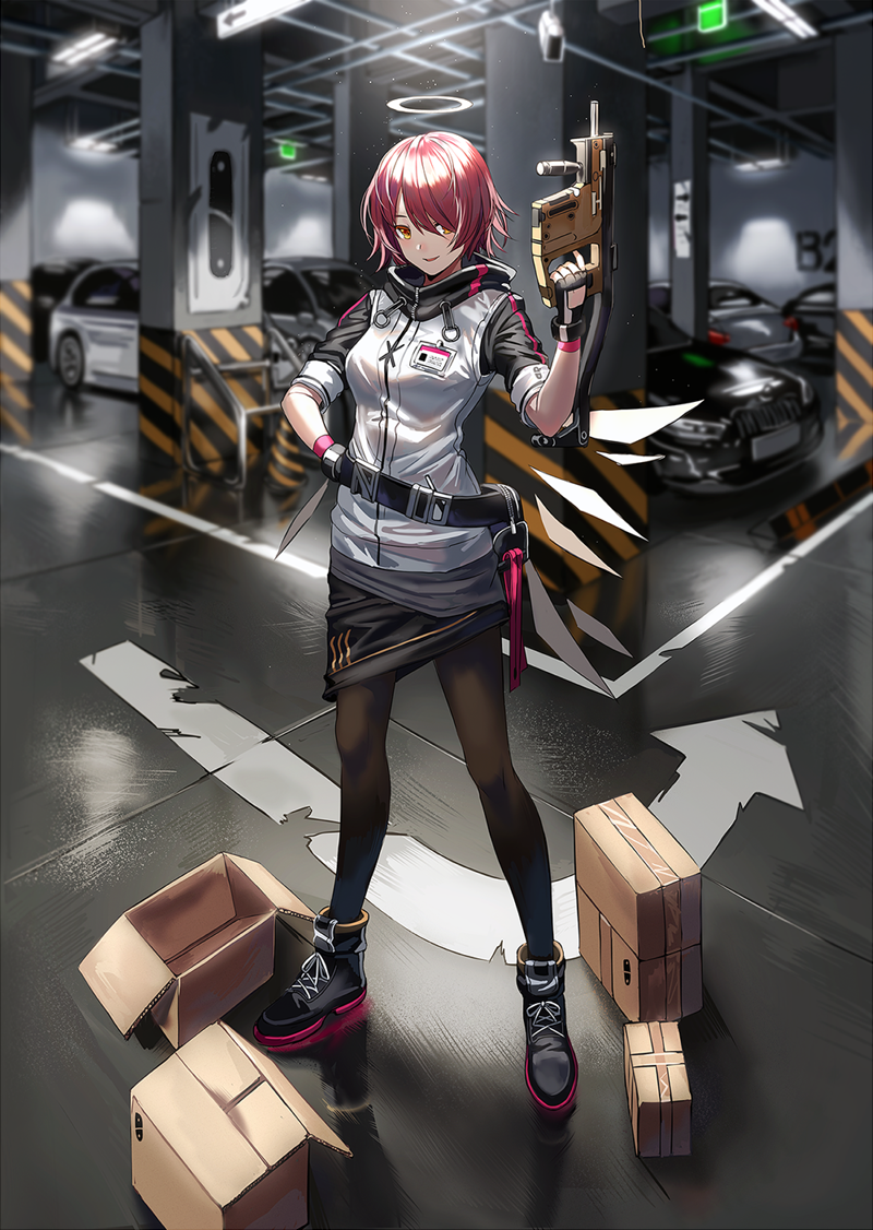 1girl, arknights, bangs, belt, black_belt, black_footwear, black_gloves, black_legwear