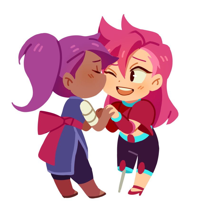 absurdres, cheek_kiss, enid_(ok_k.o.!), highres, kiss, ok_k.o.!_let's_be_heroes, pockicchi, red_action