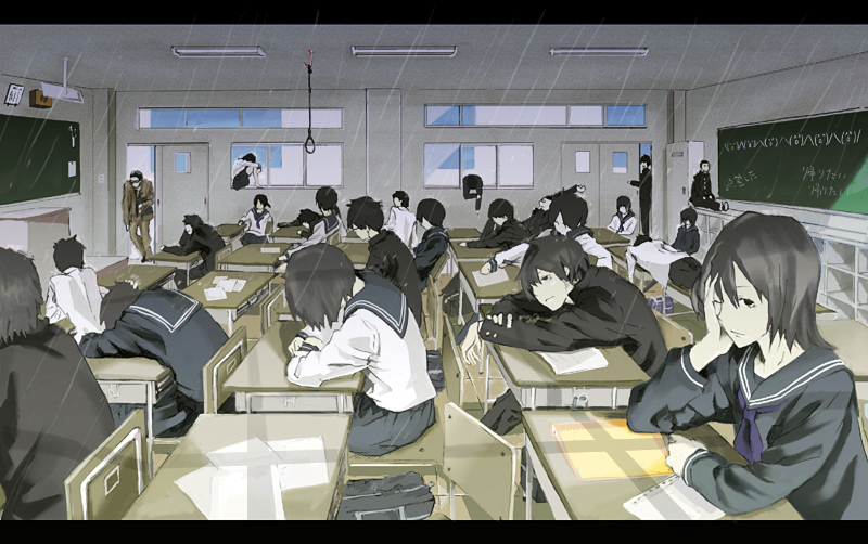 desk, noose, rain, school_uniform, usi