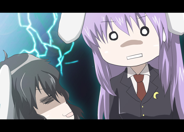 anime_coloring, bad_id, black_hair, bunny_ears, inaba_tewi, long_hair, purple_hair, rabbit_ears
